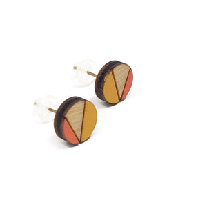 divided lines studs - orange and red