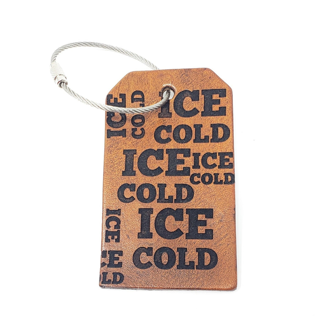 Alpha Phi Alpha Leather Luggage Tag - Ice Cold