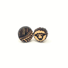 Load image into Gallery viewer, Lamb and Yarn Stud Earrings