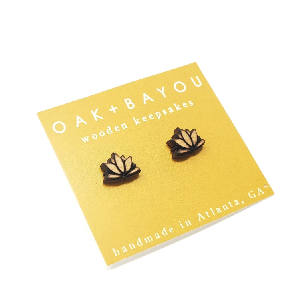 Lotus Flower Stud Earrings