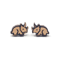 Load image into Gallery viewer, Tiny Triceratops Stud Earrings