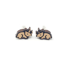 Load image into Gallery viewer, Tiny Triceratops Stud Earrings