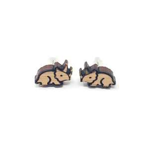 Tiny Triceratops Stud Earrings